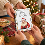 MerryCard Santa cover gift card book being given at Christmas