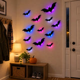 Twelve Midnight Swarm bat lights arranged in a practical family entryway