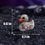 Spooky Quack Pack size guide showing a miniature duck approximately 0.71 inches wide by 0.67 inches tall